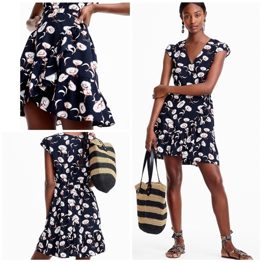 J. Crew Mercantile Faux-wrap Floating Floral Dress​​​​​​